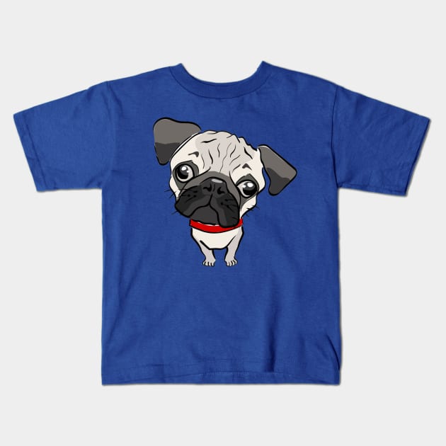 A little dog. Character sad pug. Muzzle unhappy pooch. lonely doggy with sad eyes Kids T-Shirt by amramna